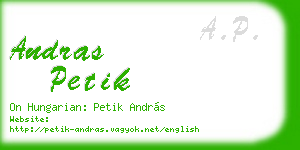andras petik business card
